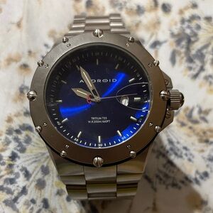 Android Silver and Blue Smartwatch